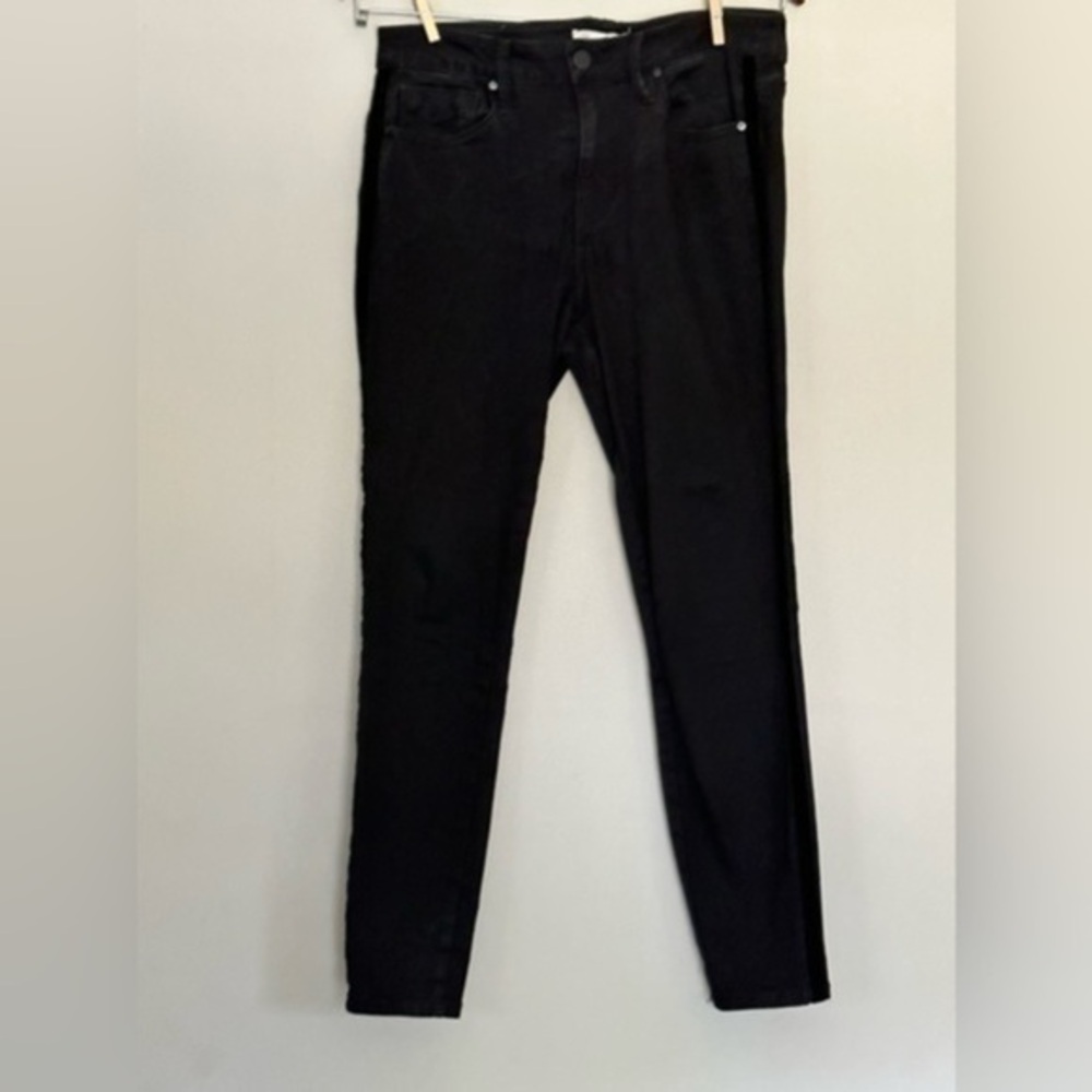 UnpublishedxAnthro Skinny Jeans with velour trim on each side Size 29 black